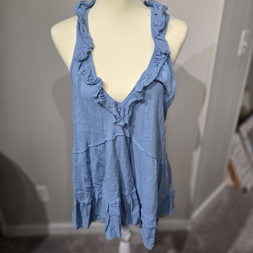 Free People Blue Tank Top